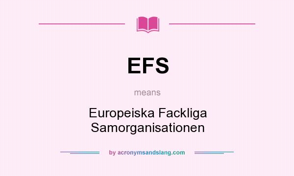 What does EFS mean? It stands for Europeiska Fackliga Samorganisationen