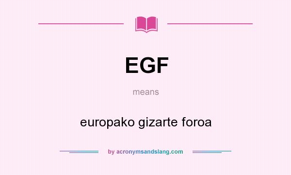 What does EGF mean? It stands for europako gizarte foroa