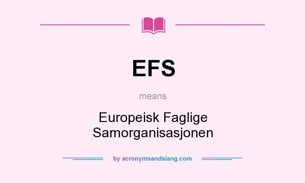 What does EFS mean? It stands for Europeisk Faglige Samorganisasjonen
