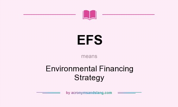What does EFS mean? It stands for Environmental Financing Strategy