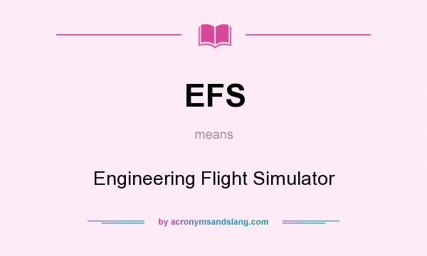 What does EFS mean? It stands for Engineering Flight Simulator