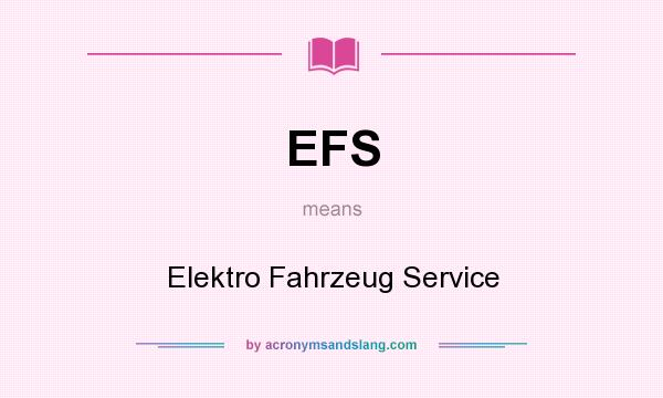 What does EFS mean? It stands for Elektro Fahrzeug Service