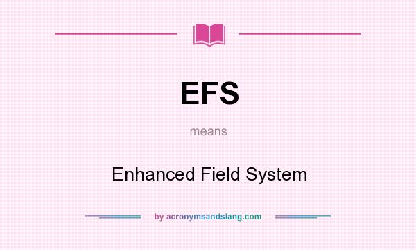 What does EFS mean? It stands for Enhanced Field System