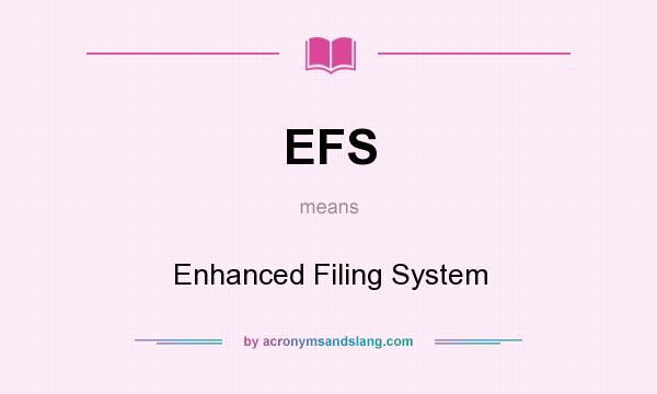 What does EFS mean? It stands for Enhanced Filing System