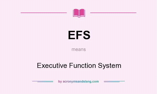What does EFS mean? It stands for Executive Function System
