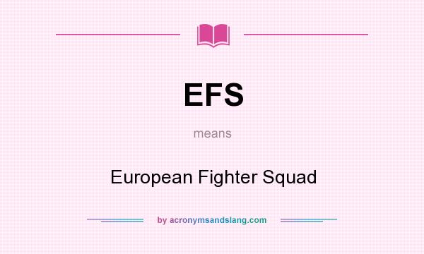 What does EFS mean? It stands for European Fighter Squad