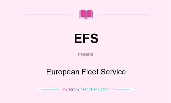 What does EFS mean? It stands for European Fleet Service