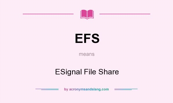 What does EFS mean? It stands for ESignal File Share