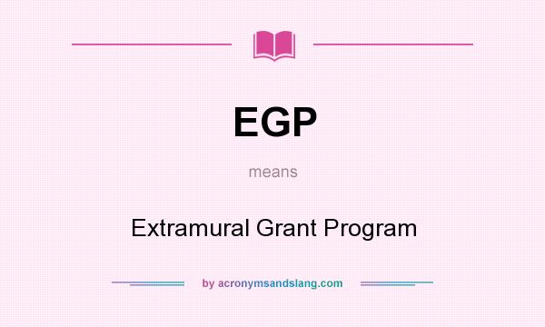 What does EGP mean? It stands for Extramural Grant Program