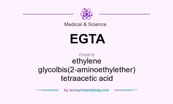 What does EGTA mean? It stands for ethylene glycolbis(2-aminoethylether) tetraacetic acid