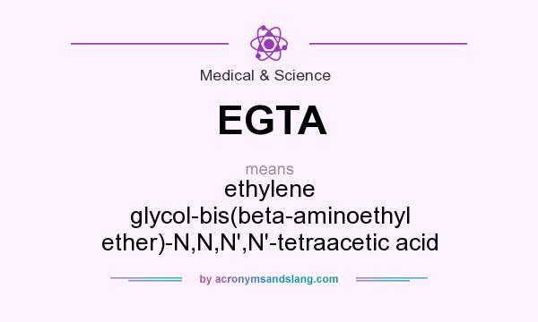 What does EGTA mean? It stands for ethylene glycol-bis(beta-aminoethyl ether)-N,N,N`,N`-tetraacetic acid