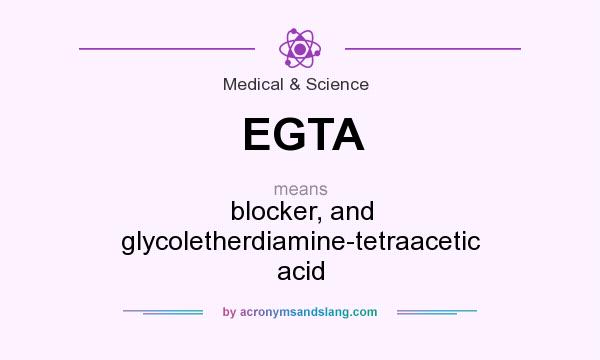 What does EGTA mean? It stands for blocker, and glycoletherdiamine-tetraacetic acid