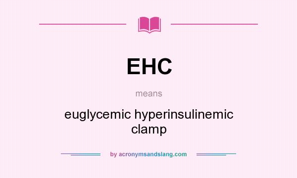 What does EHC mean? It stands for euglycemic hyperinsulinemic clamp