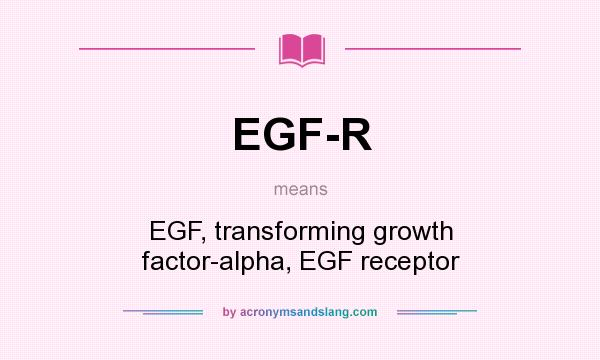 What does EGF-R mean? It stands for EGF, transforming growth factor-alpha, EGF receptor