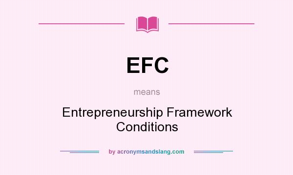 What does EFC mean? It stands for Entrepreneurship Framework Conditions