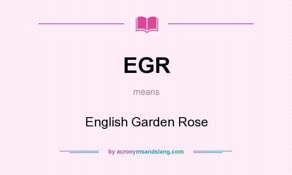 What does EGR mean? It stands for English Garden Rose