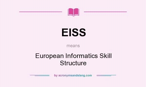 What does EISS mean? It stands for European Informatics Skill Structure