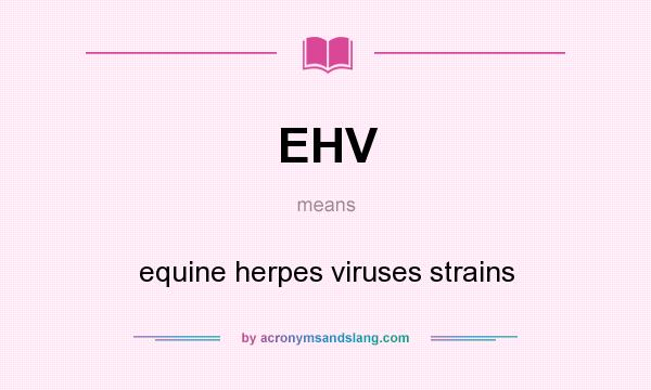 What does EHV mean? It stands for equine herpes viruses strains