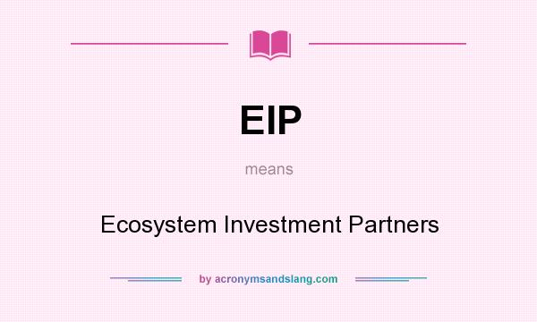 What does EIP mean? It stands for Ecosystem Investment Partners