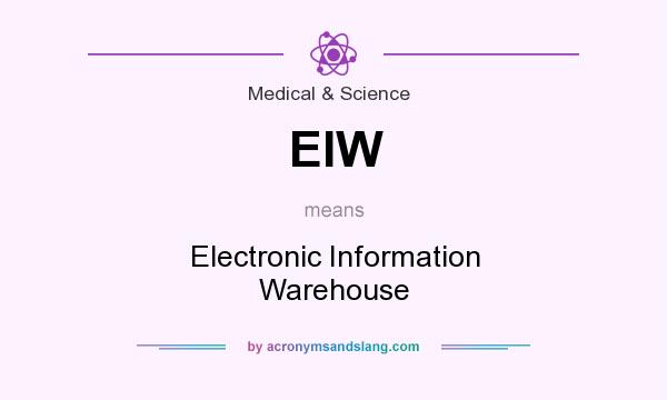 What does EIW mean? It stands for Electronic Information Warehouse