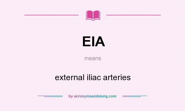 What does EIA mean? It stands for external iliac arteries
