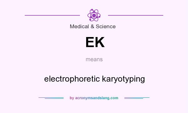 What does EK mean? It stands for electrophoretic karyotyping