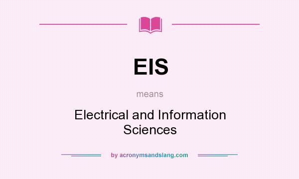 What does EIS mean? It stands for Electrical and Information Sciences