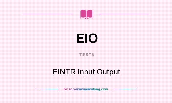 What does EIO mean? It stands for EINTR Input Output