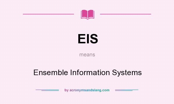 What does EIS mean? It stands for Ensemble Information Systems