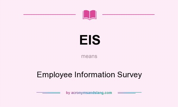 What does EIS mean? It stands for Employee Information Survey