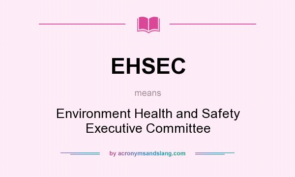 What does EHSEC mean? It stands for Environment Health and Safety Executive Committee