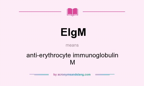 What does EIgM mean? It stands for anti-erythrocyte immunoglobulin M