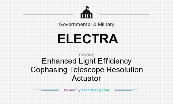 What does ELECTRA mean? It stands for Enhanced Light Efficiency Cophasing Telescope Resolution Actuator