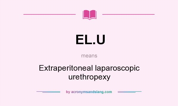 What does EL.U mean? It stands for Extraperitoneal laparoscopic urethropexy