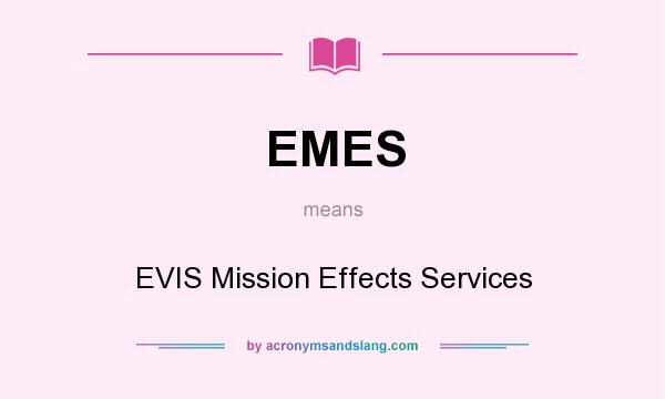 What does EMES mean? It stands for EVIS Mission Effects Services
