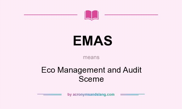What does EMAS mean? It stands for Eco Management and Audit Sceme