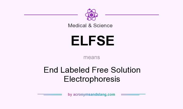 What does ELFSE mean? It stands for End Labeled Free Solution Electrophoresis