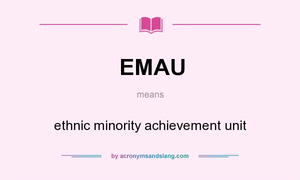What does EMAU mean? It stands for ethnic minority achievement unit
