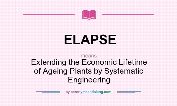 What does ELAPSE mean? It stands for Extending the Economic Lifetime of Ageing Plants by Systematic Engineering