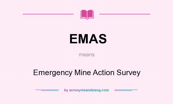 What does EMAS mean? It stands for Emergency Mine Action Survey