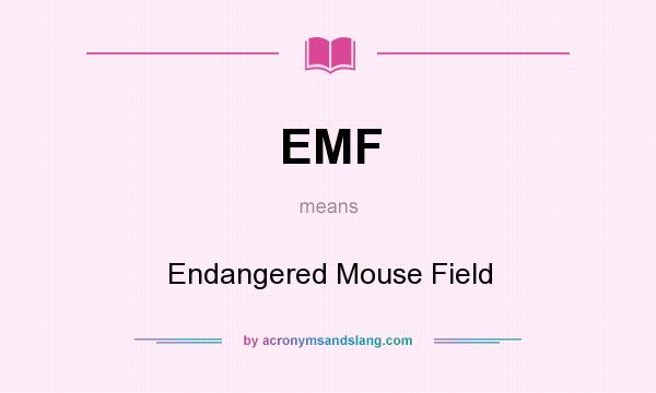 What does EMF mean? It stands for Endangered Mouse Field