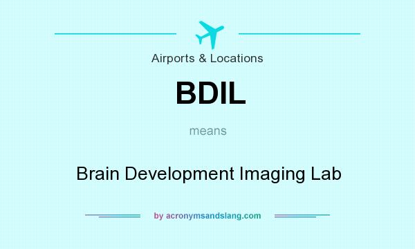What does BDIL mean? It stands for Brain Development Imaging Lab