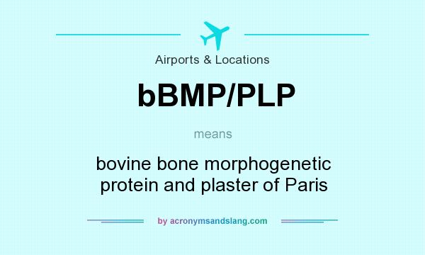 What does bBMP/PLP mean? It stands for bovine bone morphogenetic protein and plaster of Paris