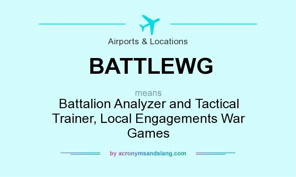 What does BATTLEWG mean? It stands for Battalion Analyzer and Tactical Trainer, Local Engagements War Games