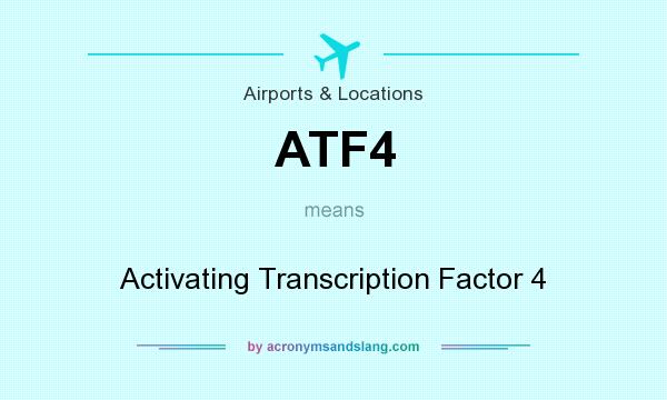 What does ATF4 mean? It stands for Activating Transcription Factor 4