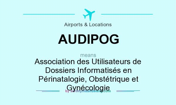 What does AUDIPOG mean? It stands for Association des Utilisateurs de Dossiers Informatisés en Périnatalogie, Obstétrique et Gynécologie