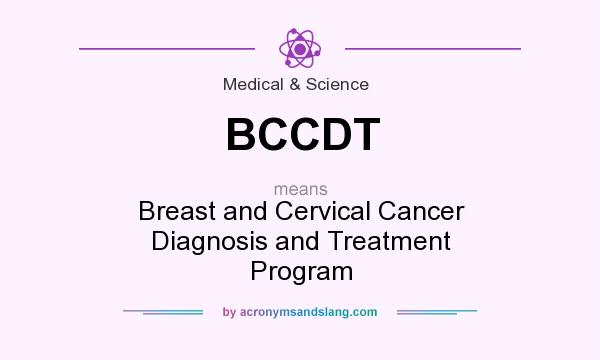 What does BCCDT mean? It stands for Breast and Cervical Cancer Diagnosis and Treatment Program