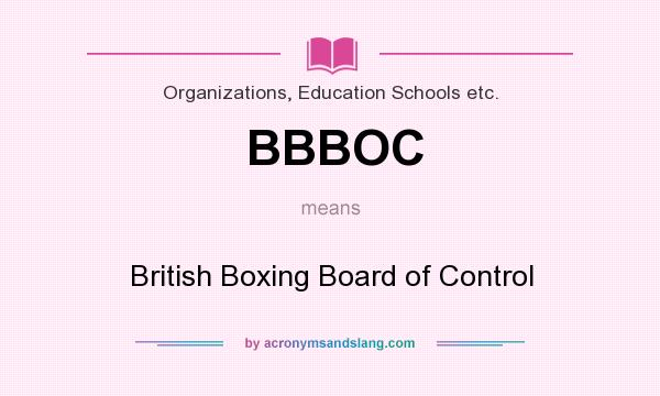 What does BBBOC mean? It stands for British Boxing Board of Control