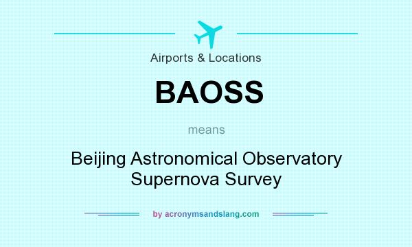 What does BAOSS mean? It stands for Beijing Astronomical Observatory Supernova Survey