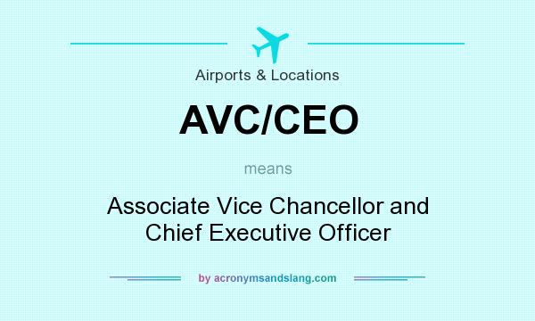 What does AVC/CEO mean? It stands for Associate Vice Chancellor and Chief Executive Officer